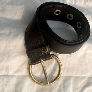 Miu Miu Black Pebbled Leather Belt Size 80/32